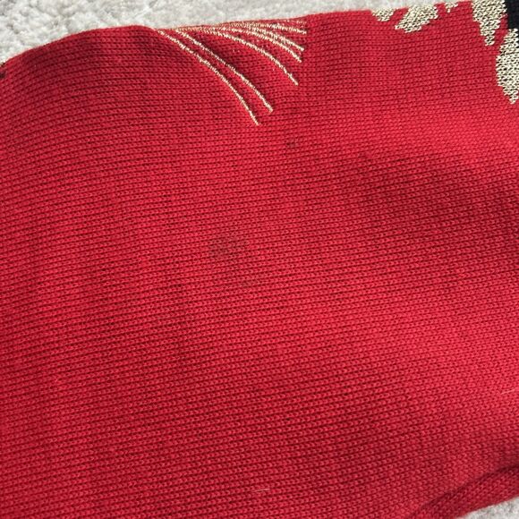 Vintage Jaeger Sweater Womens Medium Embroidered Rope Metallic Black Red - Picture 7 of 9